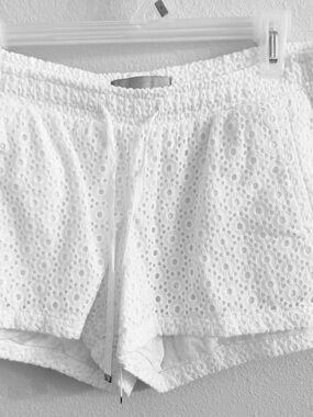 Lilly Pulitzer White Eyelet Drawstring Shorts